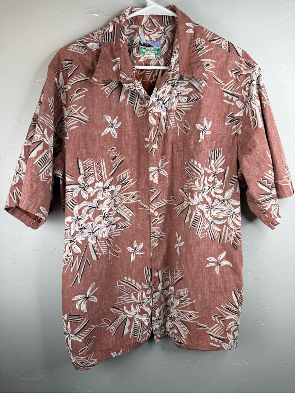 Vintage Reyn Spooner Shirt Button-Down Floral Reverse Print Size XL